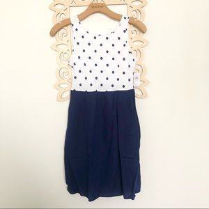 {Old Navy} Girls Navy Blue Dots/White Sun Dress